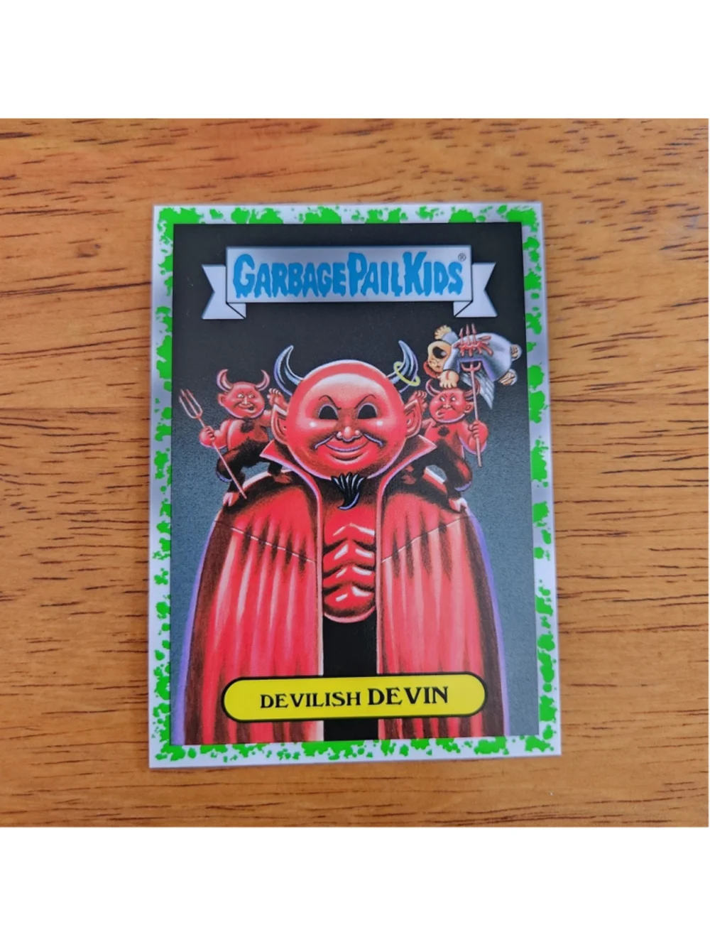 Garbage Pail Kids 2016 Devilish Devin 6b Green Border